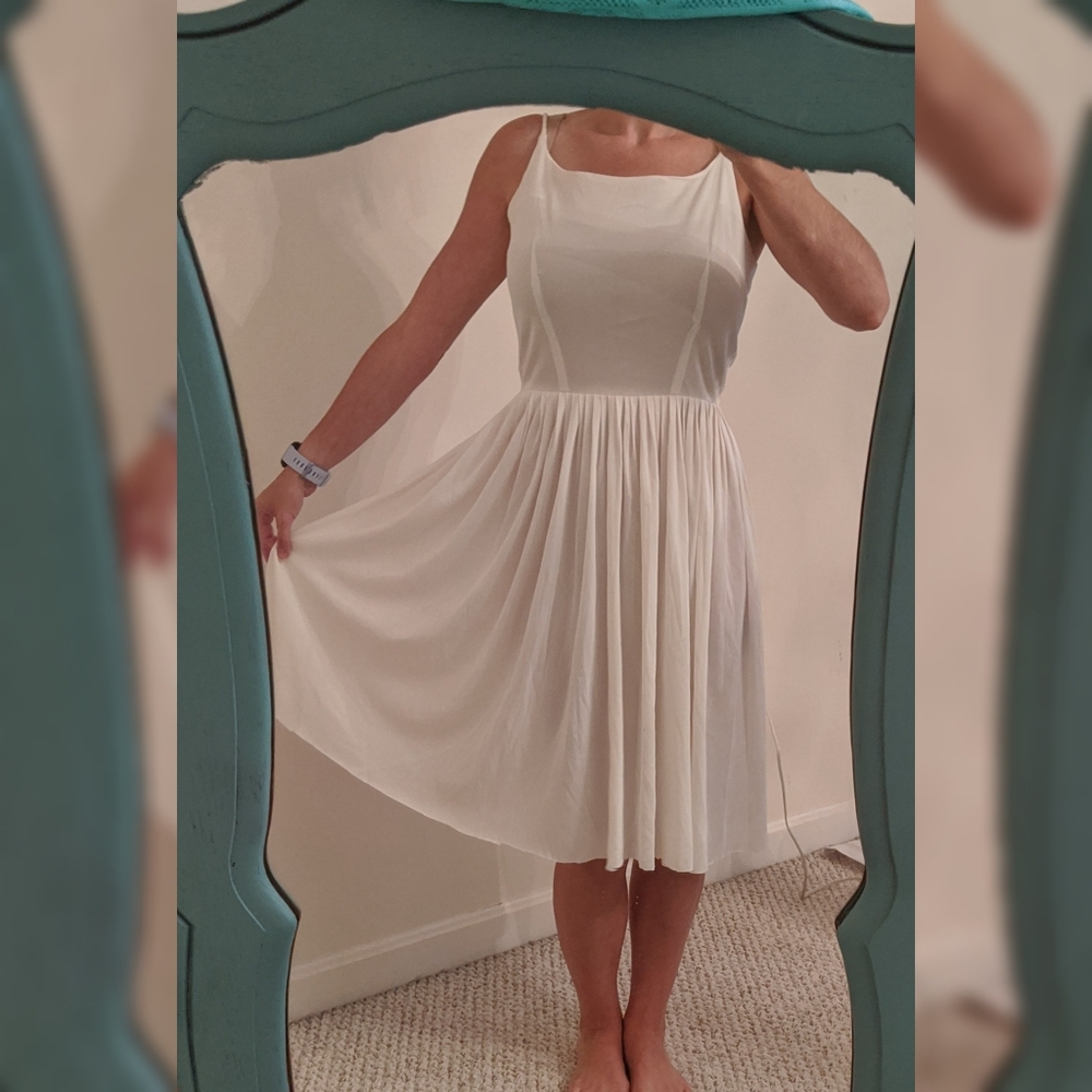 White vintage silky dress